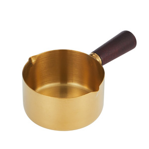 304 Stainless Steel Measuring Spoon with Wooden Handle Precision Steak Seasoning and Ketchup Cup Mini <strong>Dipping</strong> <strong>Pot</strong> - Product Image 1