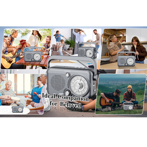 แฟชั่นย้อนยุคแบบพกพา BT วิทยุ /AM เครื่องเล่น MP3 USB/TF แบตเตอรี่แบบชาร์จไฟได้ในตัวบ้านเดินทางเดินป่ากลางแจ้ง - Product Image 6