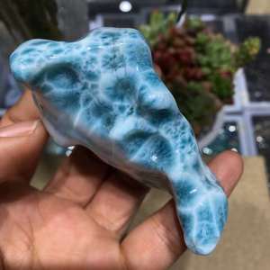 Pietre Curative di Cristallo Naturale all'Ingrosso, <span class=keywords><strong>Larimar</strong></span> Blu a Forma Libera per Decorazione - Product Image 4