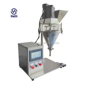Semi Auto Desktop Dry Small Powder Bottle Weighing Filling Machine Auger Filler Machine Spice Bottles Stainless Steel Glass