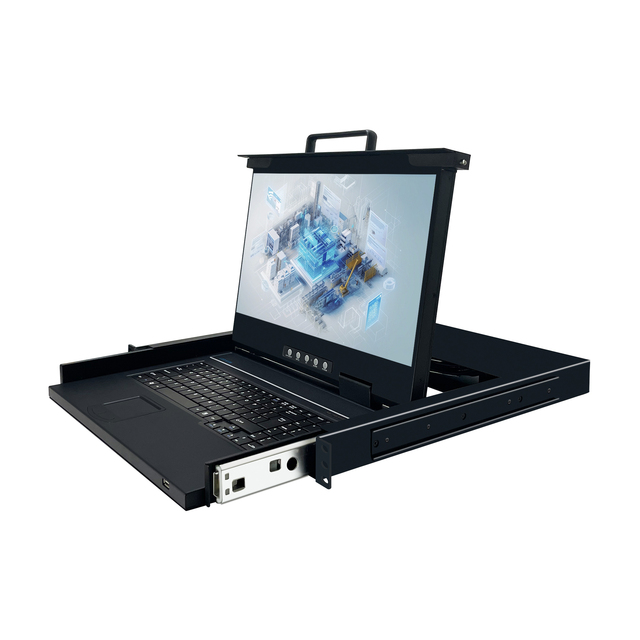 1U Rack Mount KVM Drawer 4K HD 60Hz 17.3/18.5 Inch LCD Console 4/8port for HDM KVM Switch 16 Computer Connections Stocked