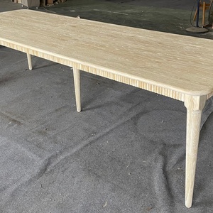 Mesa de Comedor Larga de Estilo Rústico, Mesa Rectangular de Madera de Roble Macizo para 10 Personas - Product Image 2