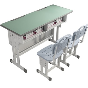 Ensemble de chaises de bureau doubles en métal pour les élèves du primaire et du secondaire, pour une utilisation en classe et en cours de soutien scolaire - Product Image 5