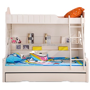 Tempat tidur susun kayu anak-anak terbaru dengan perosotan furnitur serbaguna untuk kamar tidur taman makan Rumah Sakit Hotel penggunaan kamar mandi