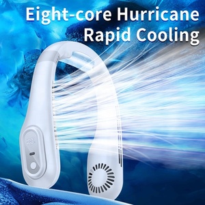 360 Degree Full Air Supply <strong>U</strong>-shaped Ring Neck Cooling Leafless Hanging <strong>Fan</strong> Digital Display Portable Bladeless Neck <strong>Fan</strong> - Product Image 3