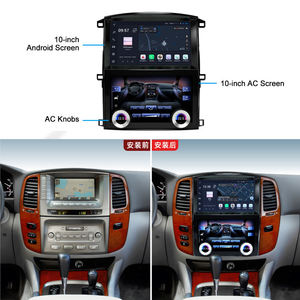 Autoradio Android pour <span class=keywords><strong>Toyota</strong></span> LC100 2004-2007 & Lexus LX470, GPS intégré au tableau de bord, Bluetooth, stéréo, CarPlay - Product Image 2