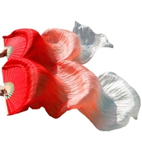 Faux Silk Fans Veils Costumes de danse du ventre faits à la main Fans de bambou Performance Wear