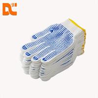 Gants de travail en PVC à pois de calibre 10, bleus, antidérapants, en coton tricoté, avec doublure en nylon, 25 cm, usage général, résistants aux coupures