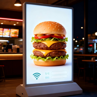 Cadre de caisson lumineux en aluminium, caissons lumineux publicitaires LED, affichage de menu LED, panneaux d'affichage sans fil, présentoir de table sur pied
