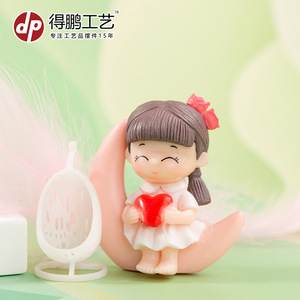 โมเดลคู่รักเด็กชายเด็กหญิง วัสดุ PVC ตัวการ์ตูนตกแต่งโต๊ะทำงาน ตกแต่งห้องนอน ของตกแต่งวันวาเลนไทน์ - Product Image 5