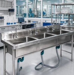 Lavello da <span class=keywords><strong>Cucina</strong></span> a Tre Scomparti in Acciaio Inox 304, Design Moderno Fatto a Mano, per Appartamenti, Vendita all'Ingrosso OEM ODM - Product Image 3