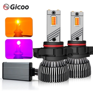 Ampoules de phare LED 12V 24V H4 H7 H1 H3 H8 H9 H11 HB3 HB4 9005 9006 12W AMBRÉ VIOLET pour voiture, phares antibrouillard - Product Image 3