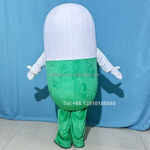 कवक अनुकूलित हरी गोली शुभंकर कैप्सूल पोशाक पोशाक फैंसी पार्टी पोशाक हेलोलीन कार्निवल - Product Image 4