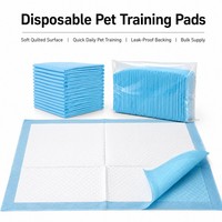 Almohadillas desechables para orina de perro al por mayor, núcleo de pulpa de celulosa SAP de absorción rápida, base de PE impermeable, almohadillas de entrenamiento azules para cachorros OEM