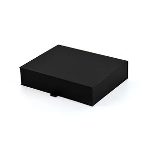 定制徽标印刷豪华纸包装磁性闭合黑色书形纸板礼品盒带侧带提手 - Product Image 6