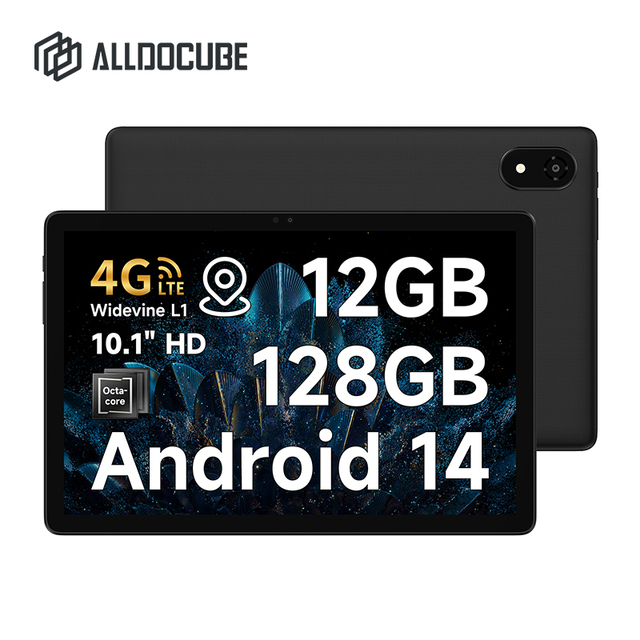 ALLDOCUBE IPlay 60S 4G 10.1 Inch Android 14 Tablet 12GB RAM 128GB ROM HD Incell Display 4G LTE Dual SIM 5MP/8MP GPS Widevine L1