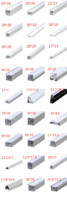Profilé LED en aluminium encastré pour plafond, en plâtre ou cloison sèche, pour éclairage en bande, couleur noir argenté