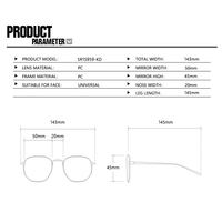 2025 nouveau rétro à la mode plat lumière miroir Transparent couleur monture de lunettes optique femmes hommes montures de lunettes