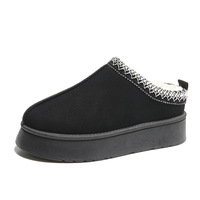 Bottes de neige pour femmes, modèle export, chaudes du Nouvel An, à semelle épaisse, style mules, avec doublure polaire et fourrure, à talon ouvert