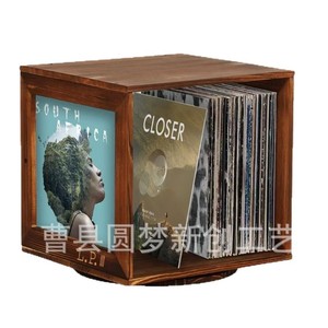 Cross-border wooden vinyl <b>record</b> rack, home book, picture book, and magazine rack, wooden CD desktop display <b>stand</b> - Product Image 5