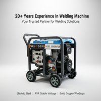 Machine à souder à moteur diesel SELOSEN 300A 5KW 195F 530CC 6KW 5000W 5.5KW Démarrage électrique AVR Générateur de soudage en cuivre massif