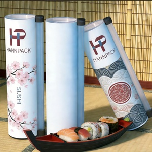 กล่องกระดาษทรงกระบอกสำหรับอาหาร ปลอดภัยต่อสิ่งแวดล้อม ขายดี บรรจุภัณฑ์ทรงกระบอกแบบกำหนดเองสำหรับซูชิ กล่องซูชิแบบแท่ง กล่องทรงกระบอก - Product Image 4