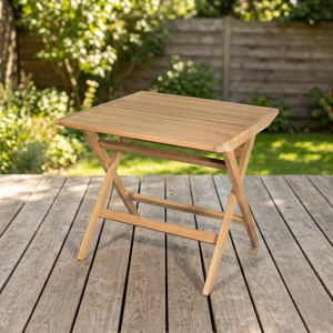 <b>Modern</b> Foldable Waterproof Eco-Friendly Wooden Square <b>Dining</b> <b>Table</b> Minimalist Design Outdoor Patio Furniture for Home Use - Product Image 3