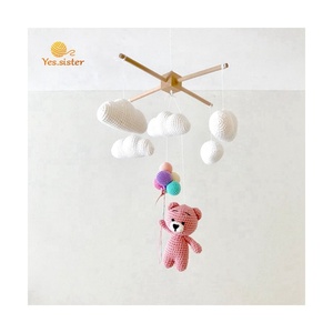 Juguete educativo de ganchillo para bebé <span class=keywords><strong>recién</strong></span> <span class=keywords><strong>nacido</strong></span>, decoración de guardería, oso, cuna, Animal móvil - Product Image 1