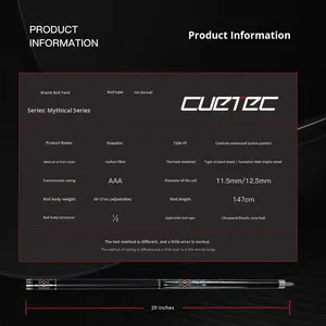 Stecca da Biliardo Cuetec Legend <span class=keywords><strong>Poseidon</strong></span> in Fibra di Carbonio con Giunto Centrale 1/2, Incisione 3D, Tecnologia Athena Black per Biliardo a Nove Palle - Product Image 6