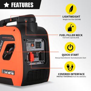 Generador de Gasolina Portátil Silencioso con Inversor de 24V CC, Arranque Eléctrico y de Retroceso, 6.5L, 1.8W, Personalizado - Product Image 5