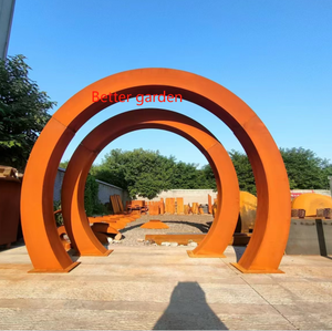 Sculpture moderne <span class=keywords><strong>roman</strong></span> Design arc de lune porte en acier corten lune porte arc rouillé lune porte jardin - Product Image 1
