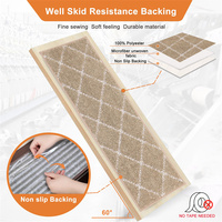 Tapis d'escalier modernes en polyester rayé, super absorbants et antidérapants, pour marches en bois