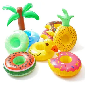 Inflatable Cup Holder Flamingo/Unicorn/Donuts/Coconut baum/Crab/Duck Floating Drink Swimming Pool Beach