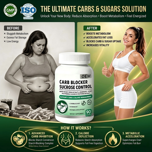 Suplemento Natural Bloqueador de Carbohidratos, Frijol Blanco + L-Arabinosa, Extracto de Hongo Cítrico para el Bienestar Corporal, 90 Cápsulas - Product Image 1