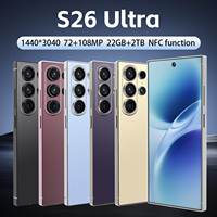 Smartphone S26 Ultra per Creatori di Contenuti, Dual SIM, NFC, Fotocamera Selfie 108MP+72MP, Memoria 22+2TB, Batteria 8000mAh, Schermo 6.9 Pollici