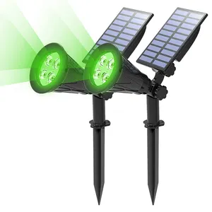 Hot Selling Bright Waterproof Auto On/off Green Solar Light Motion Sensor Solar Powered LED Solar Spot Light For Garden Lawn