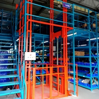 Wemet Élévateur de marchandises pour entrepôt, plateforme élévatrice hydraulique murale avec rail de guidage et télécommande électrique, haute performance