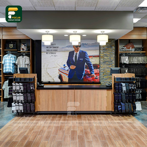 Muebles de exhibición de ropa a medida para hombre, estante de exhibición montado en la pared, cajón de madera, escaparate central, accesorio de tienda minorista - Product Image 2
