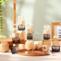Vide 5ml 8ml 10ml désodorisant ornement suspendu diffuseur bouteille bouchon en bois vide voiture parfum bouteille en verre