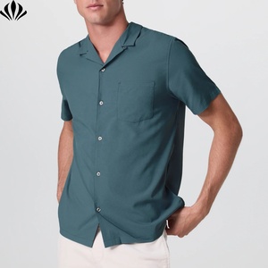 Camisa de playa de campamento con botones informales de poliéster tejido de ajuste relajado para hombre de nueva tendencia con bolsillo en el pecho - Product Image 2