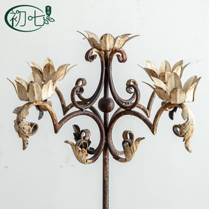 American Retro Wrought Iron Floor Candlestick With Three Lights For <b>Wedding</b> Home Decoration Rustic Style - Product Image 4