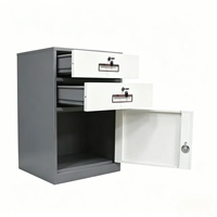Armoire de rangement métallique verrouillable à 2 tiroirs et 1 porte, sous bureau, en acier, prix usine