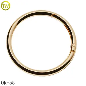 Custom underwear metal parts o shape gold logo rings brand name metal O buckle adjuster for leather bags