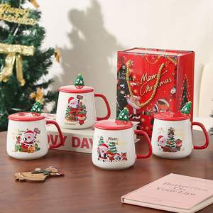 Mejor Idea de Regalo Empresarial <span class=keywords><strong>2023</strong></span>, Taza de Cerámica Caijun con Tapa de Bambú, Cuchara de Dibujos Animados, Apta para Microondas y <span class=keywords><strong>Lavavajillas</strong></span>, Reutilizable, Gran Capacidad - Product Image 2