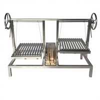Barbecue Danda BBQ FDA SUS 304 en acier inoxydable, gril Santa Maria au charbon de bois, barbecue argentin Asado, gril commercial intégré