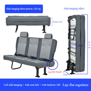 Asiento Doble de PVC Negro Personalizado para Minibús con Cinturón, Asiento Plegable para <span class=keywords><strong>Camper</strong></span> Van, para Mercedes Sprinter, <span class=keywords><strong>Toyota</strong></span> Hiace, Vito - Product Image 6