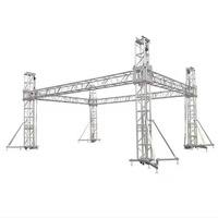 Etapa de iluminación negra de aluminio Estructura de armazón de 4 puntos para eventos