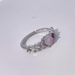 Bague en pierres précieuses pastel plaquée cuivre Tianyu Gems, cristal rose romantique, zircon rouge, bijoux de mode pour femmes, bague de tous les jours et de fête - Product Image 2