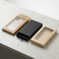 Boîte d'emballage personnalisée pour coques de téléphone avec languette de suspension et fenêtre, gamme complète d'emballages en gros avec impression de logo