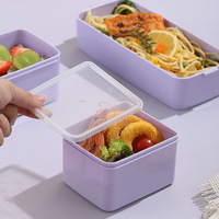 Nouveau design de boîte à lunch scolaire étanche et étanche au micro-ondes Récipient alimentaire empilable à double couche en plastique avec séparateurs